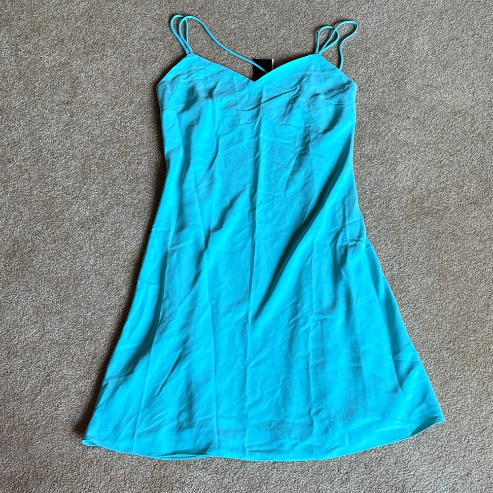 Lauren Ralph Lauren Turquoise Dress size 14 NWT CALRI WATER spaghetti straps
